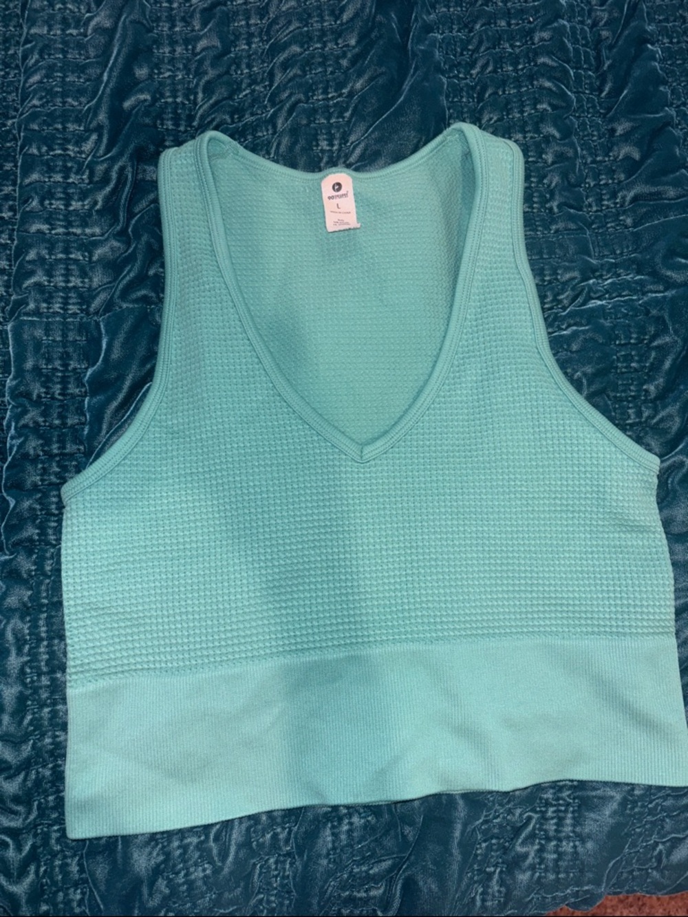 90 Degree By Reflex Seafoam V-Neck Cropped Tank Top